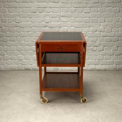 Ludvig Pontippidan Solid Teak and Formica Serving Trolley by Ludvig Pontoppidan Denmark 1950s - 3930317