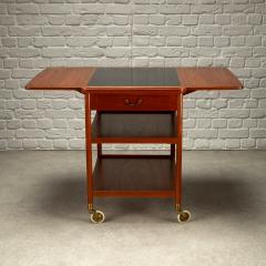 Ludvig Pontippidan Solid Teak and Formica Serving Trolley by Ludvig Pontoppidan Denmark 1950s - 3930319