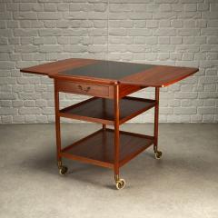 Ludvig Pontippidan Solid Teak and Formica Serving Trolley by Ludvig Pontoppidan Denmark 1950s - 3930320