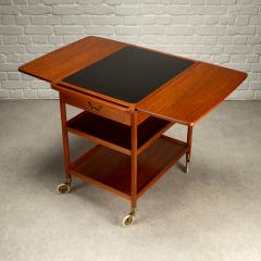 Ludvig Pontippidan Solid Teak and Formica Serving Trolley by Ludvig Pontoppidan Denmark 1950s - 3930326