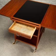 Ludvig Pontippidan Solid Teak and Formica Serving Trolley by Ludvig Pontoppidan Denmark 1950s - 3930332