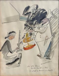 Ludwig Bemelmans Chef Basting Chicken with Madeline Watching - 4381262
