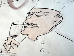 Ludwig Bemelmans Culinary Legend Monsieur Fernand Point Original Watercolor and Ink - 4585990