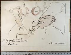 Ludwig Bemelmans Culinary Legend Monsieur Fernand Point Original Watercolor and Ink - 4585999
