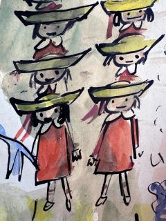 Ludwig Bemelmans Madeline in a Garden with Windmill Original Art twelve little girls - 4699613