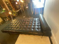Ludwig Mies Van Der Rohe BLACK LEATHER WOOD FRAME AND CHROME LEG DAYBED IN THE STYLE OF MIES VAN DER ROHE - 2419520