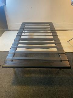 Ludwig Mies Van Der Rohe BLACK LEATHER WOOD FRAME AND CHROME LEG DAYBED IN THE STYLE OF MIES VAN DER ROHE - 2419525