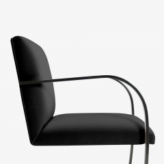 Ludwig Mies Van Der Rohe Brno Flat Bar Chair in Noir Velvet Obsidian Gloss Frame - 610570