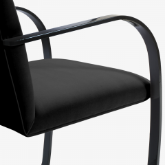 Ludwig Mies Van Der Rohe Brno Flat Bar Chair in Noir Velvet Obsidian Gloss Frame - 610573