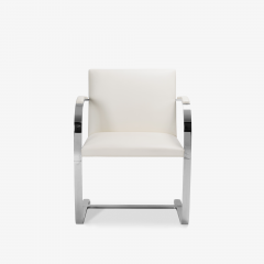 Ludwig Mies Van Der Rohe Brno Flat Bar Chairs in Ivory Leather by Mies van der Rohe for Knoll Set of 4 - 2585953