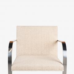 Ludwig Mies Van Der Rohe Brno Flat Bar Chairs in Ivory Wool Stainless Steel Set of 8 - 4331472