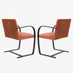 Ludwig Mies Van Der Rohe Brno Flat Bar Chairs in Rust Velvet Obsidian Matte Frame - 610335