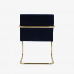 Ludwig Mies Van Der Rohe Brno Tubular Chairs in Navy Velvet Polished Brass - 825681