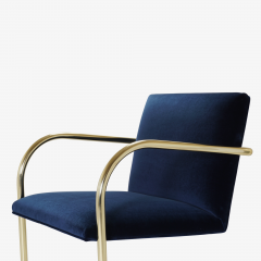 Ludwig Mies Van Der Rohe Brno Tubular Chairs in Navy Velvet Polished Brass - 825684