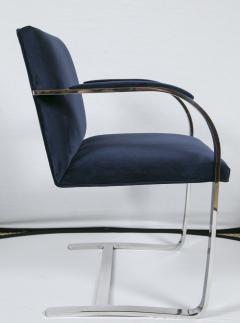 Ludwig Mies Van Der Rohe Flat Bar Brno Chair in Navy Velvet - 245500