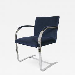 Ludwig Mies Van Der Rohe Flat Bar Brno Chair in Navy Velvet - 245784