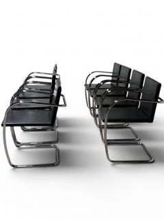 Ludwig Mies Van Der Rohe Knoll Brno Dining Chairs by Mies van der Rohe in Black Leather - 4581377