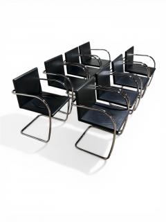 Ludwig Mies Van Der Rohe Knoll Brno Dining Chairs by Mies van der Rohe in Black Leather - 4581378