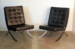 Ludwig Mies Van Der Rohe Large Mies van der Rohe Style Black Leather Lounge Chair - 953515