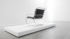 Ludwig Mies Van Der Rohe MR Lounge Chair with Chrome Steel Frame - 455205