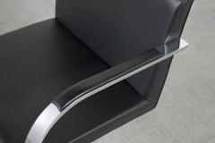 Ludwig Mies Van Der Rohe Mid Century Knoll International Leather Brno Style Armchairs - 2867509