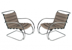 Ludwig Mies Van Der Rohe Mid Century Modern Mr Lounge Chairs in Leather by Mies Van Der Rohe for Stendig - 2606714
