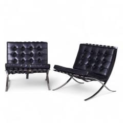 Ludwig Mies Van Der Rohe Mies Van Der Rohe for Knoll Barcelona Mid Century Lounge Chairs Pair - 4218732