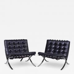 Ludwig Mies Van Der Rohe Mies Van Der Rohe for Knoll Barcelona Mid Century Lounge Chairs Pair - 4219161