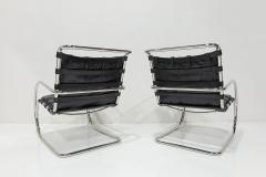 Ludwig Mies Van Der Rohe Mies Van Der Rohe for Knoll MR Black Leather Lounge Chairs - 3880538