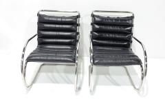 Ludwig Mies Van Der Rohe Mies Van Der Rohe for Knoll MR Black Leather Lounge Chairs - 3880541