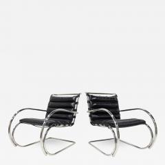 Ludwig Mies Van Der Rohe Mies Van Der Rohe for Knoll MR Black Leather Lounge Chairs - 3883671