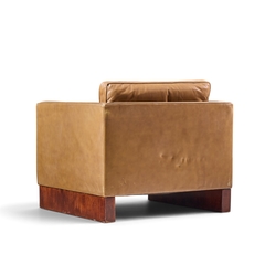 Ludwig Mies Van Der Rohe Mies Van Der Rohe for Knoll Mid Century Walnut and Leather Lounge Chair - 4788652