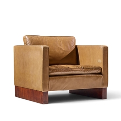 Ludwig Mies Van Der Rohe Mies Van Der Rohe for Knoll Mid Century Walnut and Leather Lounge Chair - 4789459