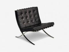Ludwig Mies Van Der Rohe Mies van der Rohe Black Leather Chrome Early Barcelona Chairs USA 1960s - 4217384