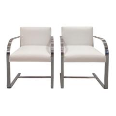 Ludwig Mies Van Der Rohe Mies van der Rohe Chic Pair of BRNO Arm Chairs in Ostrich Leather 1990s - 3027191