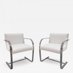 Ludwig Mies Van Der Rohe Mies van der Rohe Chic Pair of BRNO Arm Chairs in Ostrich Leather 1990s - 3034303