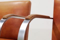 Ludwig Mies Van Der Rohe Mies van der Rohe Flat Bar Brno Chair in Brushed Steel and Leather - 3142321