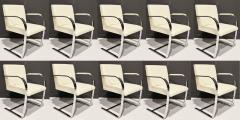 Ludwig Mies Van Der Rohe Mies van der Rohe Stainless Steel Brno Chairs by Knoll in Sabrina Leather - 2316469