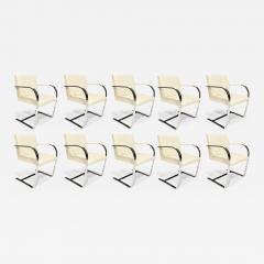 Ludwig Mies Van Der Rohe Mies van der Rohe Stainless Steel Brno Chairs by Knoll in Sabrina Leather - 2317221