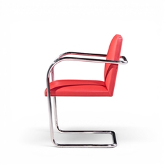 Ludwig Mies Van Der Rohe Mies van der Rohe for Knoll BRNO Cantilever Chrome Dining Chairs Set of 16 - 4711375