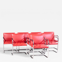 Ludwig Mies Van Der Rohe Mies van der Rohe for Knoll BRNO Cantilever Chrome Dining Chairs Set of 8 - 4711419