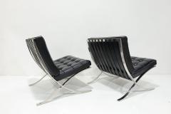 Ludwig Mies Van Der Rohe Mies van der Rohe for Knoll Barcelona Chairs in Black Leather - 3876358