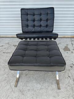 Ludwig Mies Van Der Rohe Mies van der Rohe for Knoll Black Tufted Leather Barcelona Chair and Ottoman - 4232294