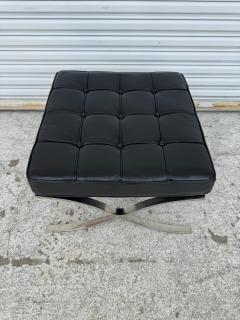 Ludwig Mies Van Der Rohe Mies van der Rohe for Knoll Black Tufted Leather Barcelona Ottoman - 4232297