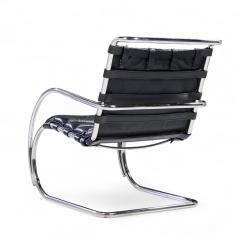 Ludwig Mies Van Der Rohe Mies van der Rohe for Knoll MR Mid Century Black Leather Lounge Chairs Pair - 4357132