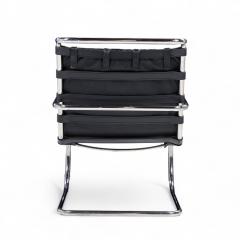 Ludwig Mies Van Der Rohe Mies van der Rohe for Knoll MR Mid Century Black Leather Lounge Chairs Pair - 4357133