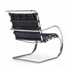 Ludwig Mies Van Der Rohe Mies van der Rohe for Knoll MR Mid Century Black Leather Lounge Chairs Pair - 4357134