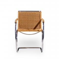 Ludwig Mies Van Der Rohe Mies van der Rohe for Knoll MR Mid Century Rattan and Chrome Chairs Pair - 4521880
