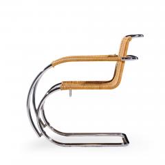 Ludwig Mies Van Der Rohe Mies van der Rohe for Knoll MR Mid Century Rattan and Chrome Chairs Pair - 4521884
