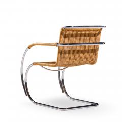 Ludwig Mies Van Der Rohe Mies van der Rohe for Knoll MR Mid Century Rattan and Chrome Chairs Pair - 4521885